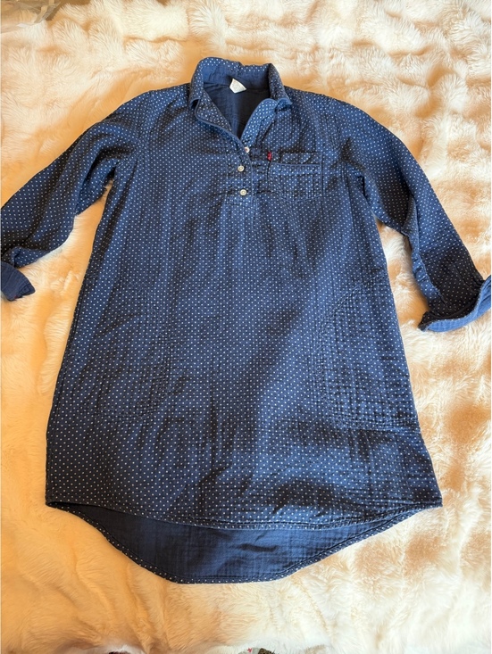 Levi's Dresses & Skirts - Levi's‎ Women's Blue Polka Dot Long Sleeve Shirt Dress Size S